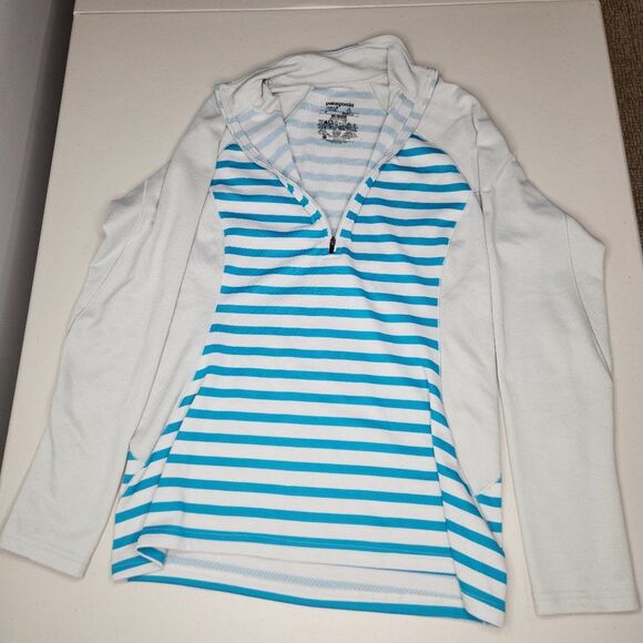 Patagonia Blue and Grey Cabilene Midweight Half Zip Pullover Size Medium EUC - Picture 5 of 6